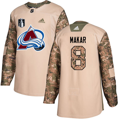 Colorado Avalanche #8 Cale Makar Camo Authentic 2022 Stanley Cup Final Patch Veterans Day Stitched Jersey Men's cheap jerseys for sale - CheapJerseys.Shop