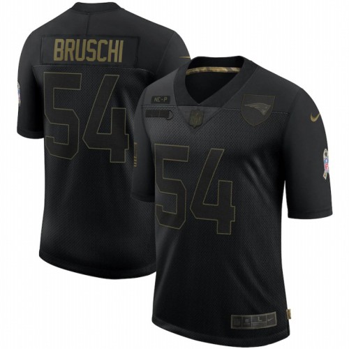 New England New England Patriots #54 Tedy Bruschi 2020 Salute To Service Retired Limited Jersey Black Men's cheap jerseys for sale - CheapJerseys.Shop