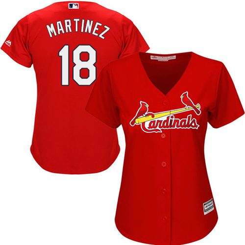 St.Louis Cardinals #18 Carlos Martinez Red Alternate Women's Stitched Jersey Womens cheap jerseys for sale - CheapJerseys.Shop