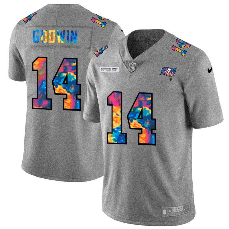 Tampa Bay Buccaneers #14 Chris Godwin Men's Multi-Color 2020 Crucial Catch Jersey Greyheather cheap jerseys for sale - CheapJerseys.Shop