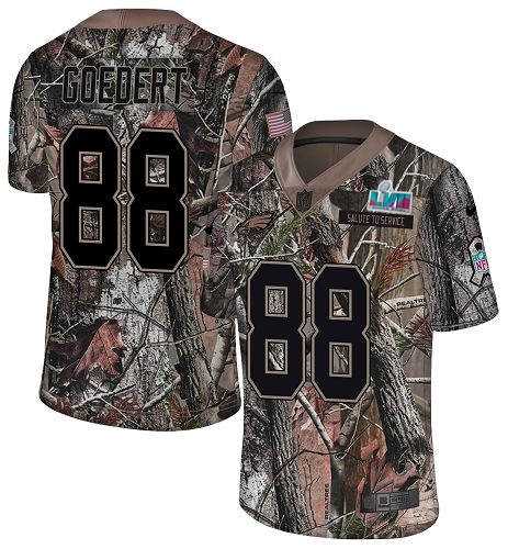 Eagles #88 Dallas Goedert Camo Super Bowl LVII Patch Men's Stitched Limited Rush Realtree Jersey cheap jerseys for sale - CheapJerseys.Shop