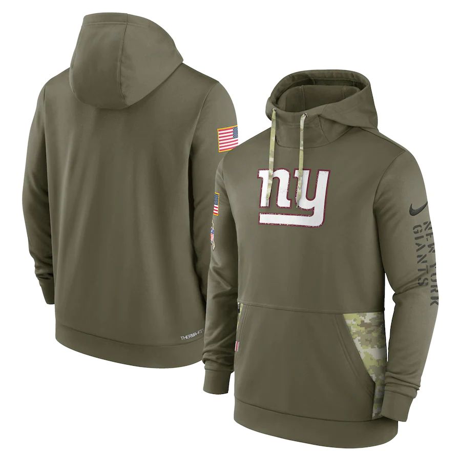 New York Giants 2022 Salute To Service Therma Performance Pullover Hoodie - Olive cheap jerseys for sale - CheapJerseys.Shop
