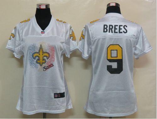 Saints #9 Drew Brees White Women's Fem Fan Game Jersey cheap jerseys for sale - CheapJerseys.Shop