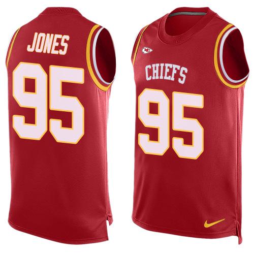Chiefs #95 Chris Jones Red Team Color Men's Stitched Limited Tank Top Jersey cheap jerseys for sale - CheapJerseys.Shop