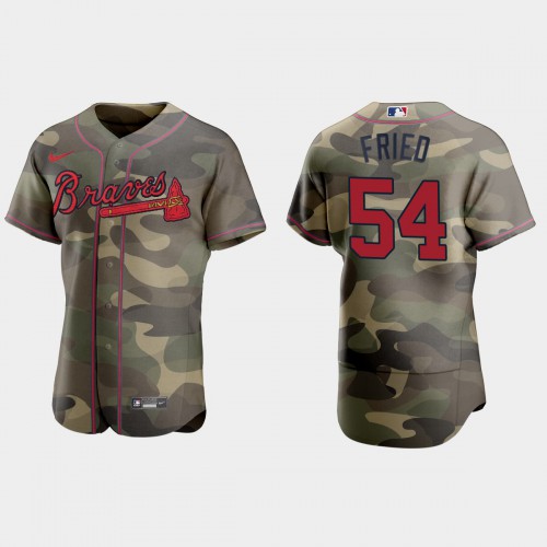 Atlanta Atlanta Braves #54 Max Fried Men's 2021 Armed Forces Day Authentic Jersey -Camo Men's cheap jerseys for sale - CheapJerseys.Shop