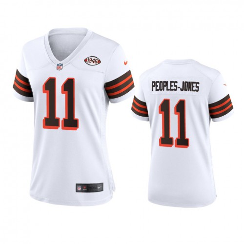 Women Cleveland Browns #11 Donovan Peoples-Jones 1946 Collection Alternate Game Limited Jersey - White Womens cheap jerseys for sale - CheapJerseys.Shop