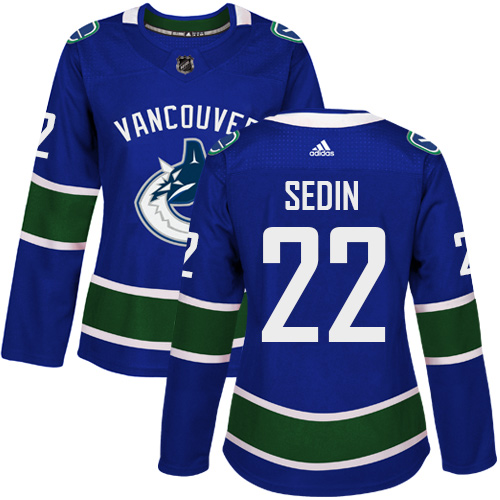 Vancouver Canucks #22 Daniel Sedin Blue Home Authentic Women's Stitched Jersey Womens cheap jerseys for sale - CheapJerseys.Shop