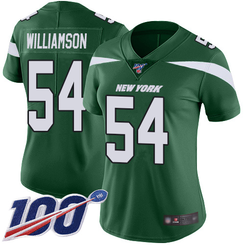 New York Jets #54 Avery Williamson Green Team Color Women's Stitched 100th Season Vapor Limited Jersey Womens cheap jerseys for sale - CheapJerseys.Shop