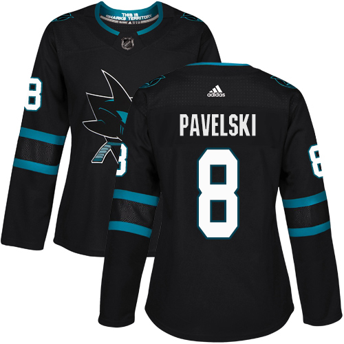 San Jose Sharks #8 Joe Pavelski Black Alternate Authentic Women's Stitched Jersey Womens cheap jerseys for sale - CheapJerseys.Shop
