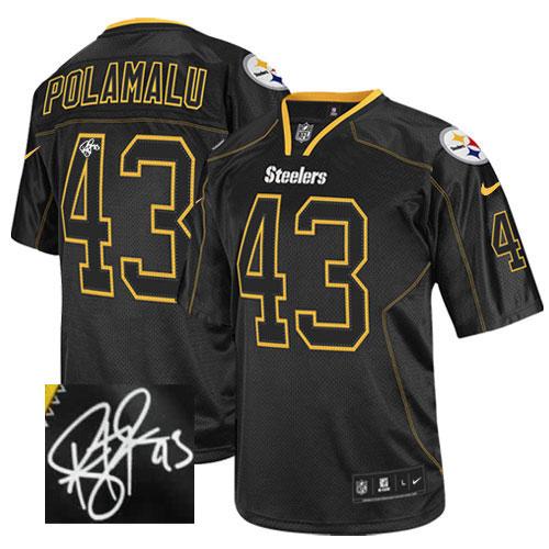 Steelers #43 Troy Polamalu Lights Out Black Men's Stitched Elite Autographed Jersey cheap jerseys for sale - CheapJerseys.Shop
