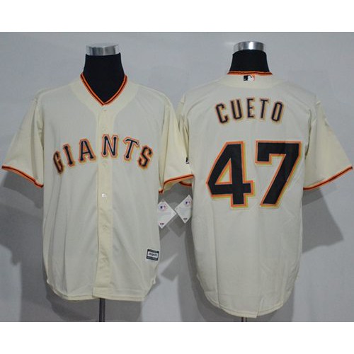 San Francisco Giants #47 Johnny Cueto Cream New Cool Base Stitched Jersey Men's cheap jerseys for sale - CheapJerseys.Shop