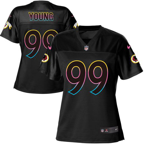 Commanders #99 Chase Young Black Women's Fashion Game Jersey cheap jerseys for sale - CheapJerseys.Shop