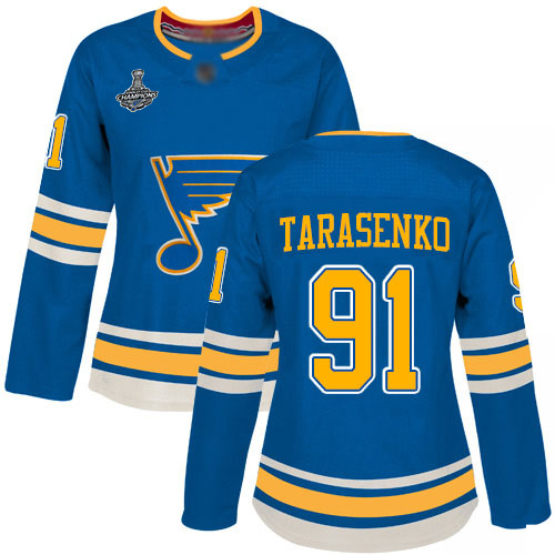 St. Louis Blues #91 Vladimir Tarasenko Blue Alternate Authentic Stanley Cup Champions Women's Stitched Jersey Womens cheap jerseys for sale - CheapJerseys.Shop