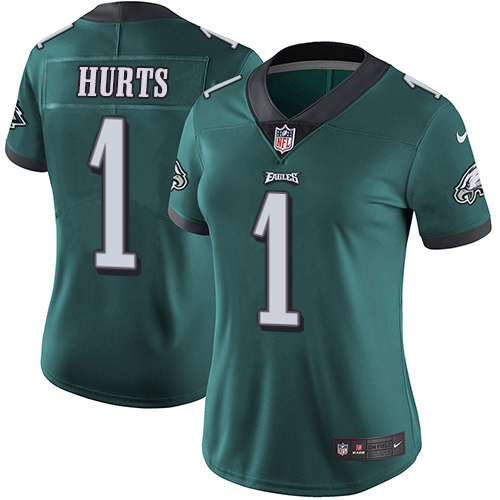 Eagles #1 Jalen Hurts Green Team Color Women's Stitched Vapor Untouchable Limited Jersey cheap jerseys for sale - CheapJerseys.Shop