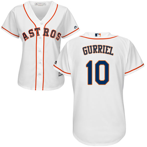 Houston Astros #10 Yuli Gurriel White Home Women's Stitched Jersey Womens cheap jerseys for sale - CheapJerseys.Shop