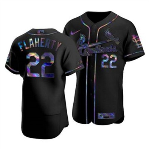 St. Louis St.Louis Cardinals #22 Jack Flaherty Men's Iridescent Holographic Collection Jersey - Black Men's cheap jerseys for sale - CheapJerseys.Shop