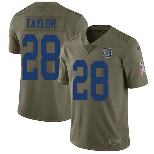 Colts #28 Jonathan Taylor Olive Youth Stitched Limited 2017 Salute To Service Jersey cheap jerseys for sale - CheapJerseys.Shop