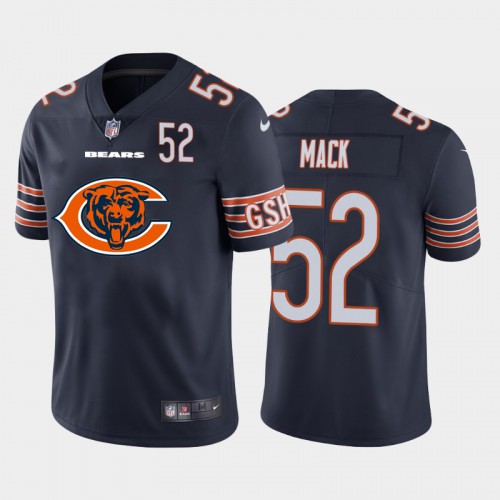 Chicago Chicago Bears #52 Khalil Mack Navy Blue Men's Big Team Logo Player Vapor Limited Jersey Men's cheap jerseys for sale - CheapJerseys.Shop