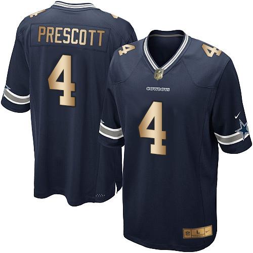 Cowboys #4 Dak Prescott Navy Blue Team Color Youth Stitched Elite Gold Jersey cheap jerseys for sale - CheapJerseys.Shop