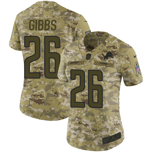 Lions #26 Jahmyr Gibbs Camo Women's Stitched Limited 2018 Salute To Service Jersey cheap jerseys for sale - CheapJerseys.Shop