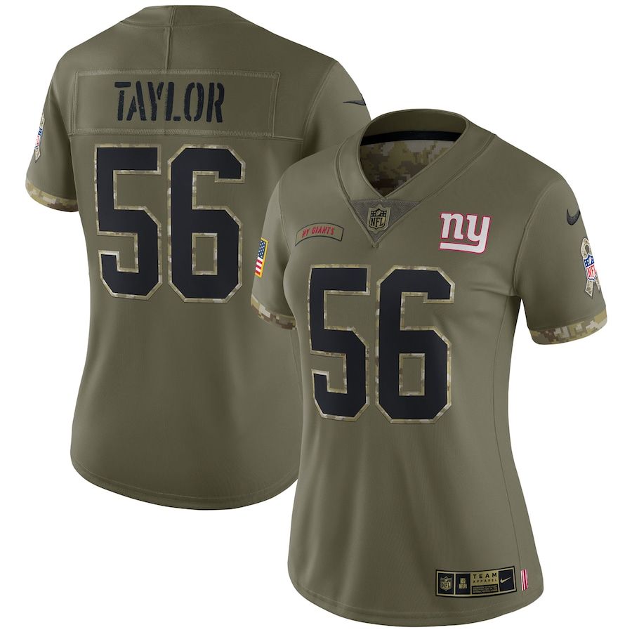 New York Giants #56 Lawrence Taylor Women's 2022 Salute To Service Limited Jersey - Olive cheap jerseys for sale - CheapJerseys.Shop