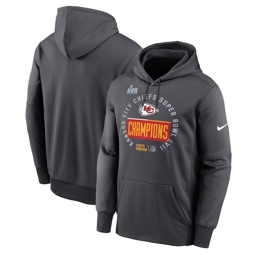 Kansas City Chiefs Anthracite Men's Super Bowl LVII Champions Locker Room Trophy Collection Pullover Hoodie cheap jerseys for sale - CheapJerseys.Shop