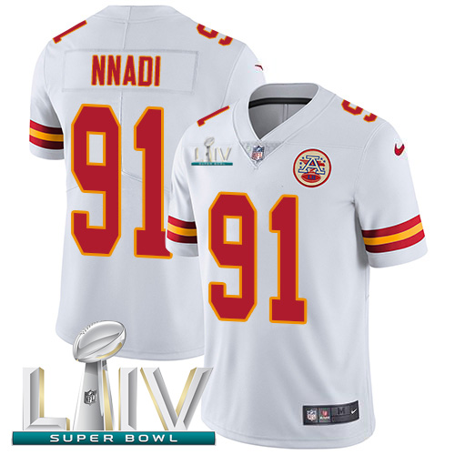 Kansas City Chiefs #91 Derrick Nnadi White Super Bowl LIV 2020 Youth Stitched Vapor Untouchable Limited Jersey Youth cheap jerseys for sale - CheapJerseys.Shop