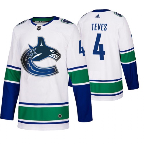 Vancouver Vancouver Canucks #4 Josh Teves 50th Anniversary Men's White 2019-20 Away Authentic Jersey Men's cheap jerseys for sale - CheapJerseys.Shop