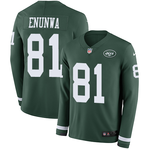 New York Jets #81 Quincy Enunwa Green Team Color Men's Stitched Limited Therma Long Sleeve Jersey Men's cheap jerseys for sale - CheapJerseys.Shop