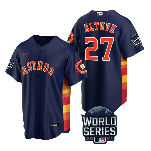 Houston Astros #27 Jose Altuve Men's 150th Anniversary 2021 World Series Game Jersey - Navy cheap jerseys for sale - CheapJerseys.Shop