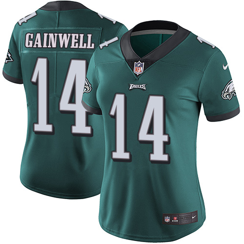 Eagles #14 Kenneth Gainwell Green Team Color Women's Stitched Vapor Untouchable Limited Jersey cheap jerseys for sale - CheapJerseys.Shop