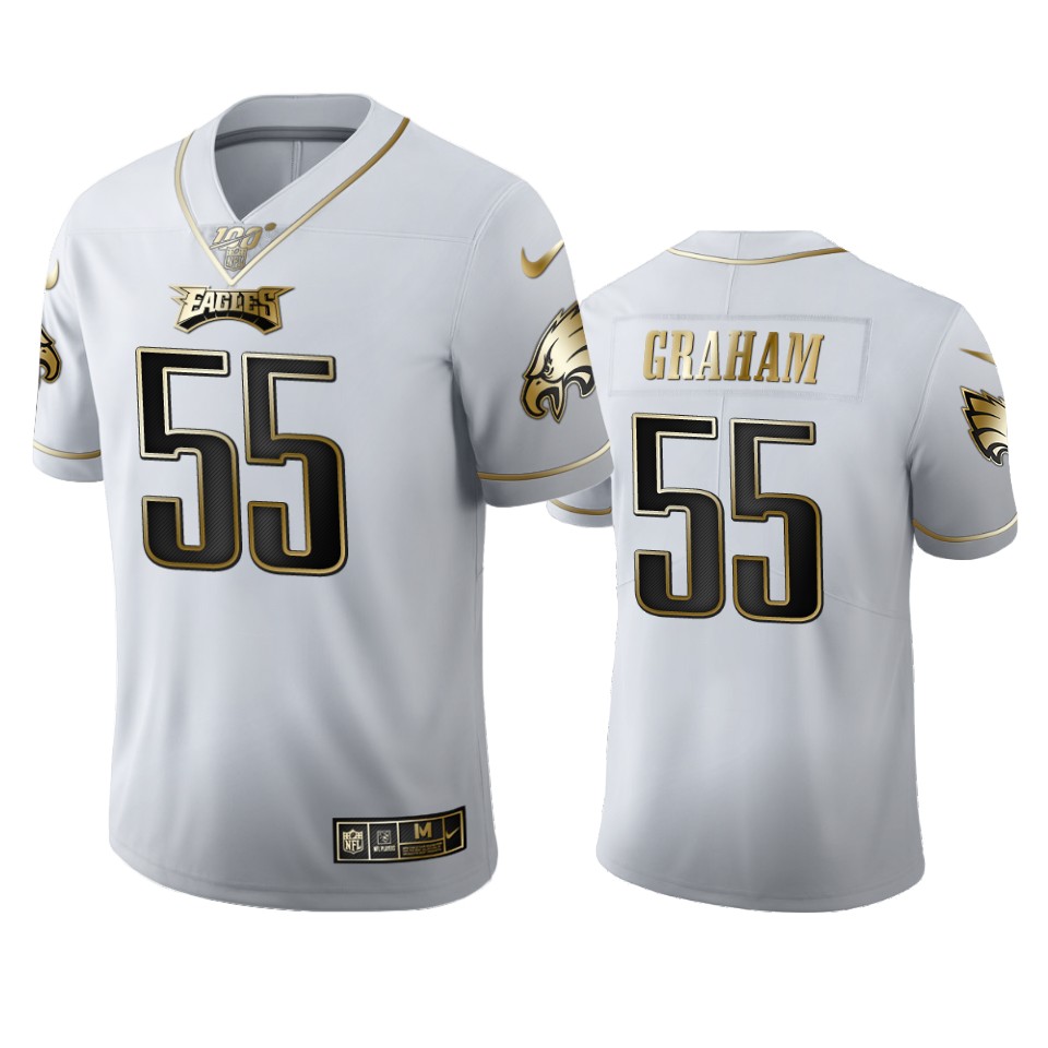Philadelphia Eagles #55 Brandon Graham Men's White Golden Edition Vapor Limited 100 Jersey cheap jerseys for sale - CheapJerseys.Shop