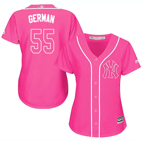 New York Yankees #55 Domingo German Pink Fashion Women's Stitched Jersey Womens cheap jerseys for sale - CheapJerseys.Shop