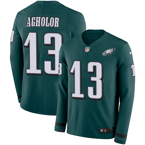Philadelphia Eagles #13 Nelson Agholor Midnight Green Team Color Men's Stitched Limited Therma Long Sleeve Jersey Men's cheap jerseys for sale - CheapJerseys.Shop