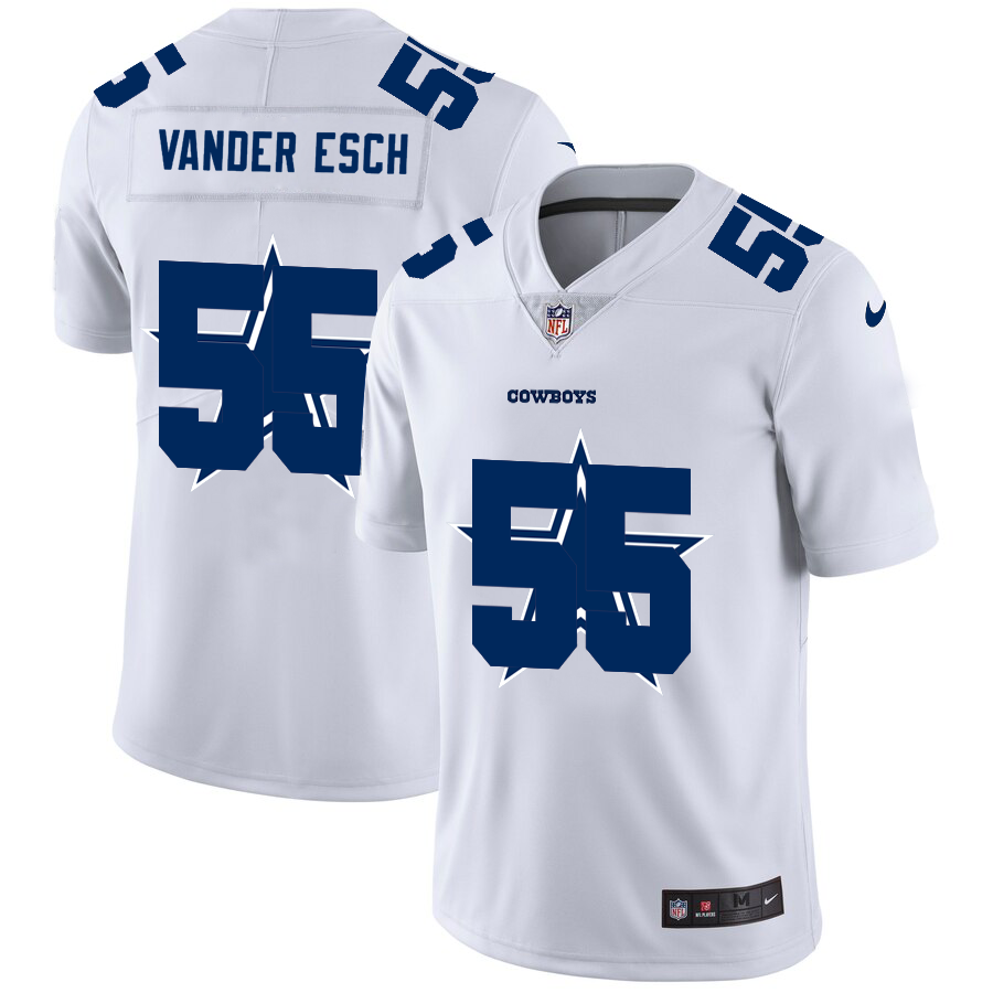 Dallas Cowboys #55 Leighton Vander Esch White Men's Team Logo Dual Overlap Limited Jersey cheap jerseys for sale - CheapJerseys.Shop