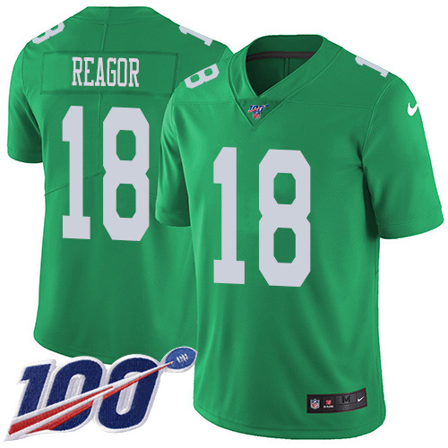 Philadelphia Eagles #18 Jalen Reagor Green Youth Stitched Limited Rush 100th Season Jersey Youth cheap jerseys for sale - CheapJerseys.Shop