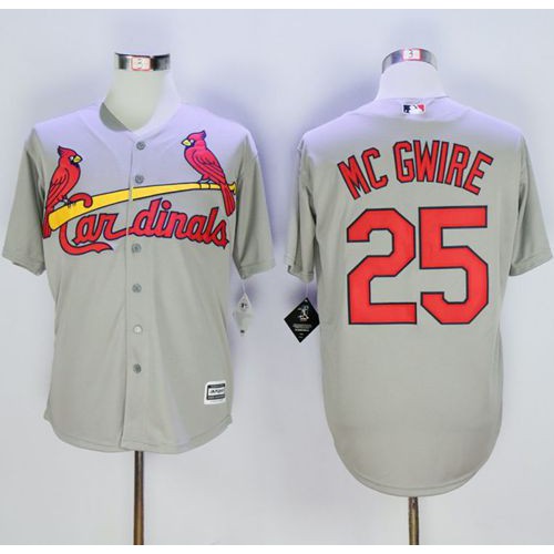St.Louis Cardinals #25 Mark McGwire Grey New Cool Base Stitched Jersey Men's cheap jerseys for sale - CheapJerseys.Shop