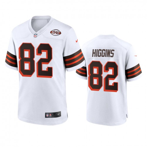 Men's Cleveland Browns #82 Rashard Higgins 1946 Collection Alternate Game Limited Jersey - White Men's cheap jerseys for sale - CheapJerseys.Shop