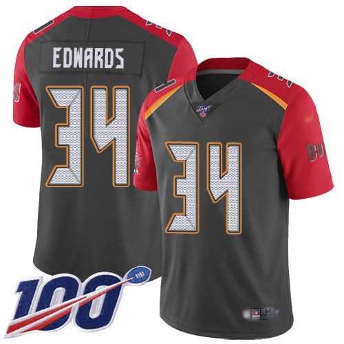 Tampa Bay Buccaneers #34 Mike Edwards Gray Youth Stitched Limited Inverted Legend 100th Season Jersey Youth cheap jerseys for sale - CheapJerseys.Shop