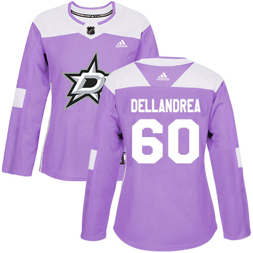 Dallas Stars #60 Ty Dellandrea Purple Authentic Fights Cancer Women's Stitched Jersey Womens cheap jerseys for sale - CheapJerseys.Shop