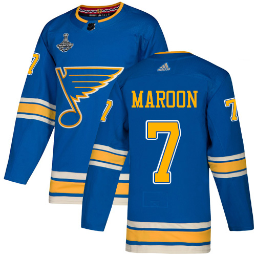 St. Louis Blues #7 Patrick Maroon Blue Alternate Authentic 2019 Stanley Cup Champions Stitched Jersey Men's cheap jerseys for sale - CheapJerseys.Shop