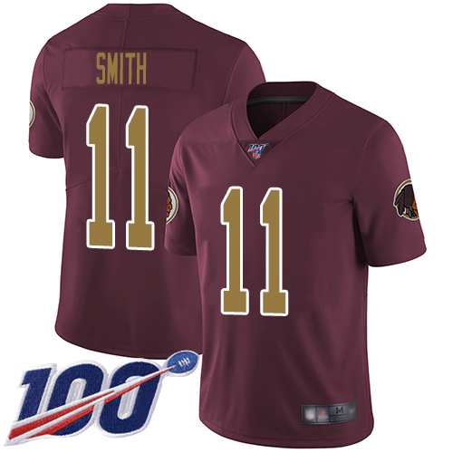 Washington Commanders #11 Alex Smith Burgundy Red Alternate Men's Stitched 100th Season Vapor Limited Jersey Men's cheap jerseys for sale - CheapJerseys.Shop