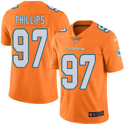 Miami Dolphins #97 Jordan Phillips Orange Youth Stitched Limited Rush Jersey Youth cheap jerseys for sale - CheapJerseys.Shop