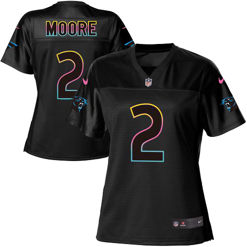 Panthers #2 DJ Moore Black Women's Fashion Game Jersey cheap jerseys for sale - CheapJerseys.Shop