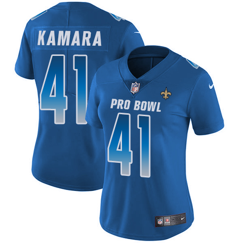 Saints #41 Alvin Kamara Royal Women's Stitched Limited NFC 2018 Pro Bowl Jersey cheap jerseys for sale - CheapJerseys.Shop