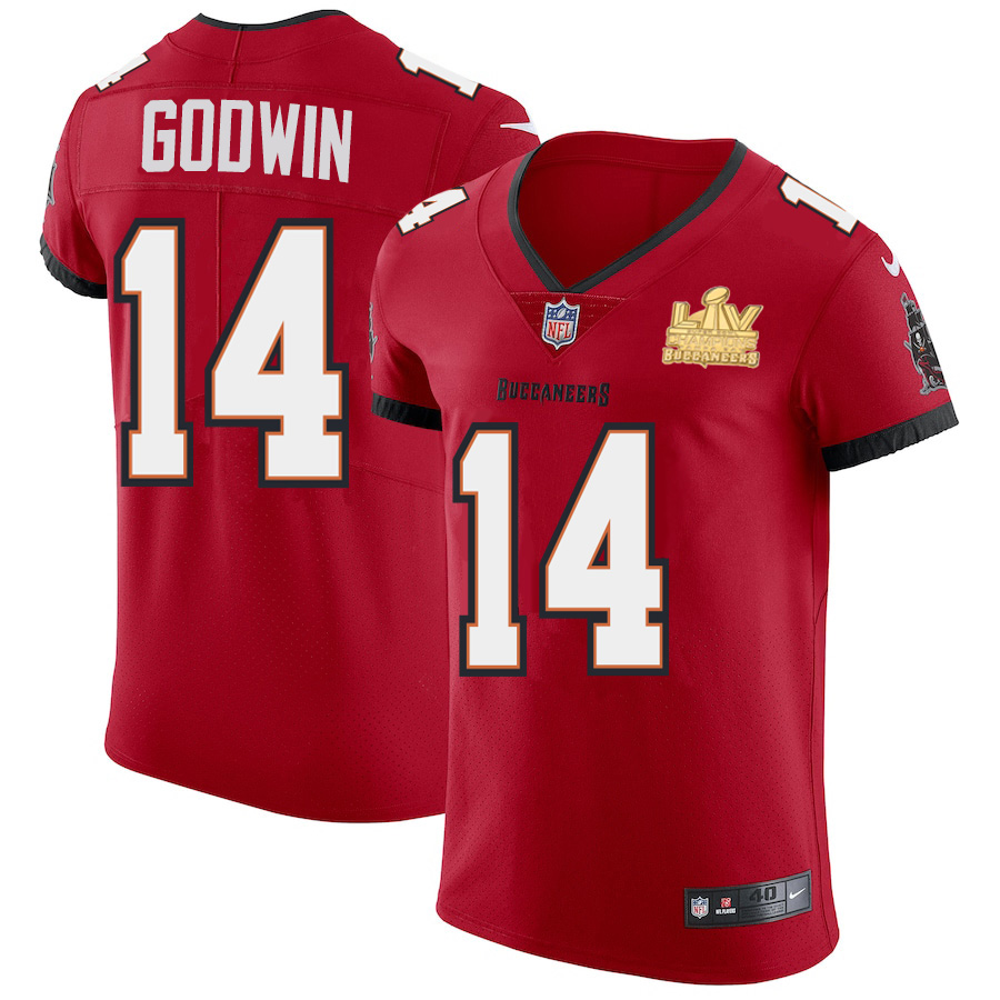 Tampa Bay Buccaneers #14 Chris Godwin Men's Super Bowl LV Champions Patch Red Vapor Elite Jersey cheap jerseys for sale - CheapJerseys.Shop