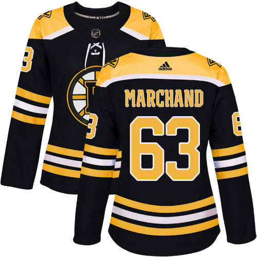 Boston Bruins #63 Brad Marchand Black Home Authentic Women's Stitched Jersey Womens cheap jerseys for sale - CheapJerseys.Shop