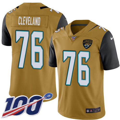 Jaguars #76 Ezra Cleveland Gold Youth Stitched Limited Rush 100th Season Jersey cheap jerseys for sale - CheapJerseys.Shop
