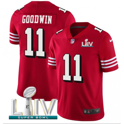 San Francisco 49ers #11 Marquise Goodwin Red Super Bowl LIV 2020 Team Color Youth Stitched Vapor Untouchable Limited II Jersey Youth cheap jerseys for sale - CheapJerseys.Shop