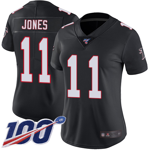 Atlanta Falcons #11 Julio Jones Black Alternate Women's Stitched 100th Season Vapor Limited Jersey Womens cheap jerseys for sale - CheapJerseys.Shop